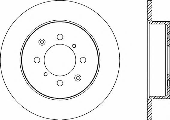 Open parts BDR2186.10 Rear brake disc, non-ventilated BDR218610