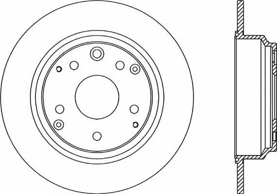 Open parts BDR2188.10 Rear brake disc, non-ventilated BDR218810