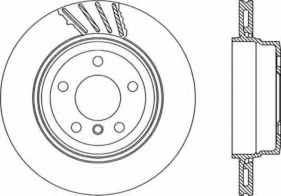 Open parts BDR2235.20 Rear ventilated brake disc BDR223520