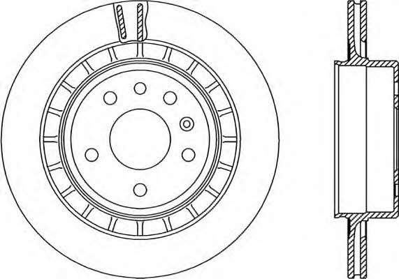 Open parts BDR2242.20 Rear ventilated brake disc BDR224220