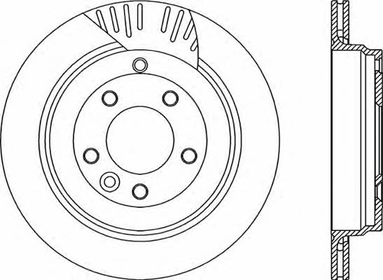 Open parts BDR2256.20 Rear ventilated brake disc BDR225620