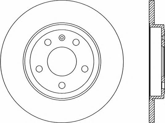 Open parts BDR2261.10 Rear brake disc, non-ventilated BDR226110