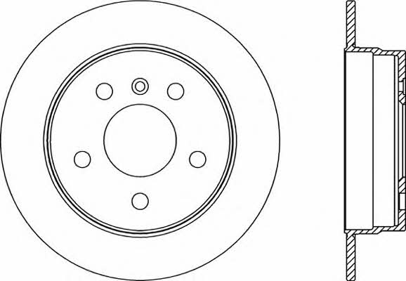 Open parts BDR2311.10 Rear brake disc, non-ventilated BDR231110