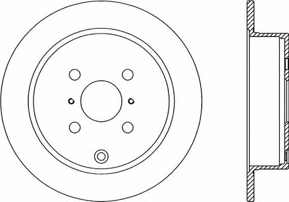 Open parts BDR2312.10 Rear brake disc, non-ventilated BDR231210