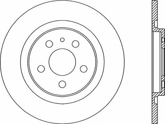 Open parts BDR2327.10 Rear brake disc, non-ventilated BDR232710