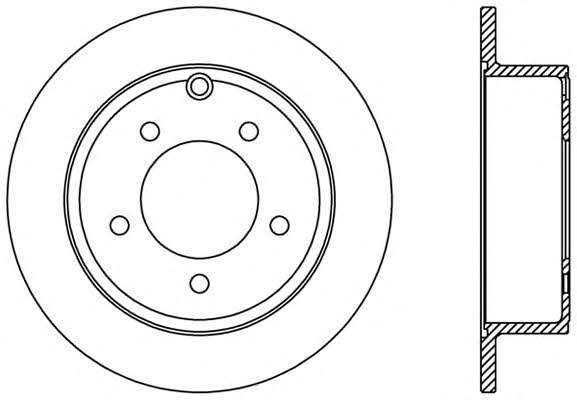 Open parts BDR2370.10 Rear brake disc, non-ventilated BDR237010