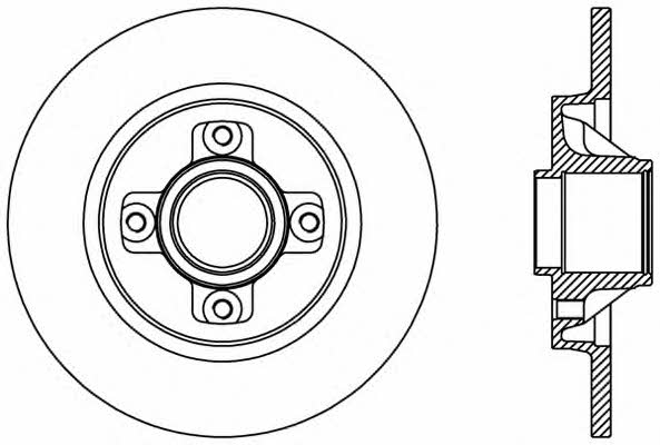Open parts BDR2387.10 Rear brake disc, non-ventilated BDR238710