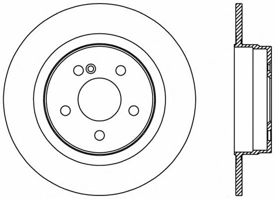 Open parts BDR2395.10 Rear brake disc, non-ventilated BDR239510