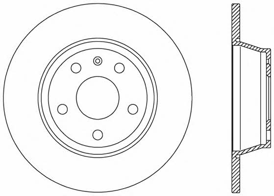 Open parts BDR2449.10 Rear brake disc, non-ventilated BDR244910