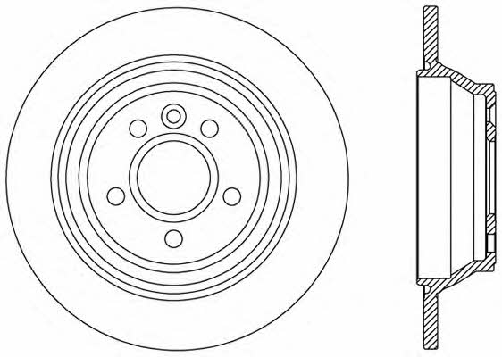 Open parts BDR2457.10 Rear brake disc, non-ventilated BDR245710
