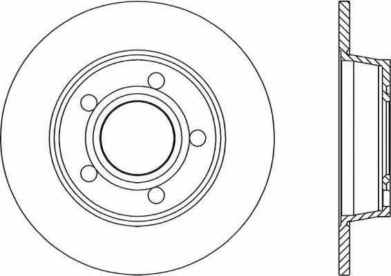 Open parts BDR1743.10 Rear brake disc, non-ventilated BDR174310