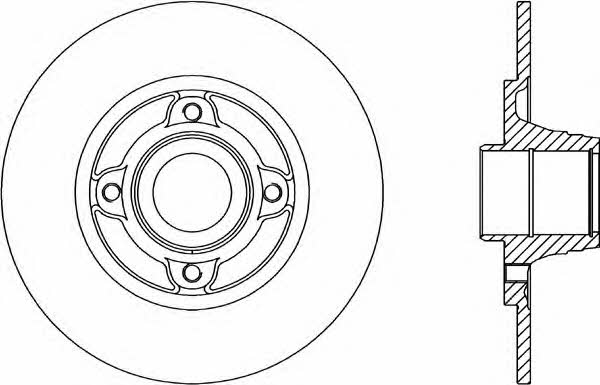 Open parts BDR1812.10 Rear brake disc, non-ventilated BDR181210