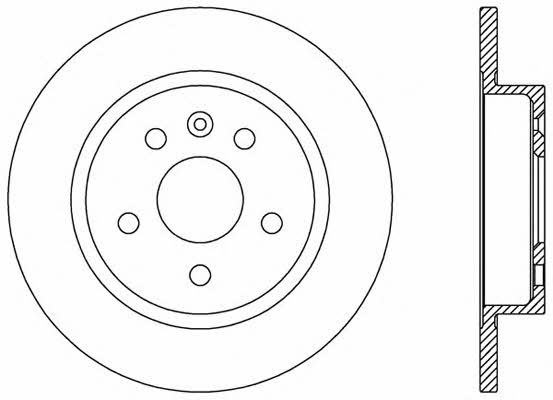 Open parts BDR2537.10 Rear brake disc, non-ventilated BDR253710