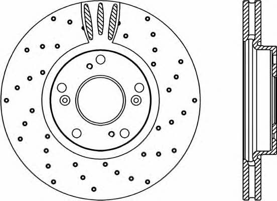 Open parts BDRS2226.25 Front brake disc ventilated BDRS222625
