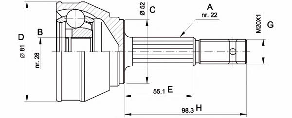 Open parts CVJ5025.10 CV joint CVJ502510