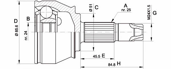 Open parts CVJ5525.10 CV joint CVJ552510