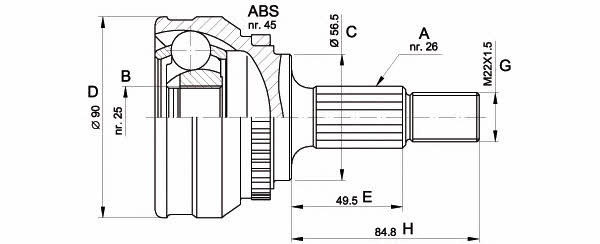 Open parts CVJ5217.10 CV joint CVJ521710