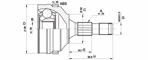 Open parts CVJ5275.10 CV joint CVJ527510