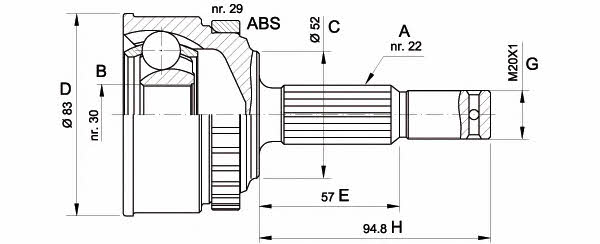 Open parts CVJ5303.10 CV joint CVJ530310