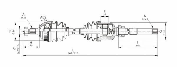 Open parts DRS6045.00 Drive shaft DRS604500