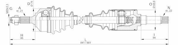 Open parts DRS6171.00 Drive shaft DRS617100