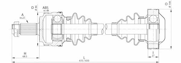 Open parts DRS6216.00 Drive shaft DRS621600