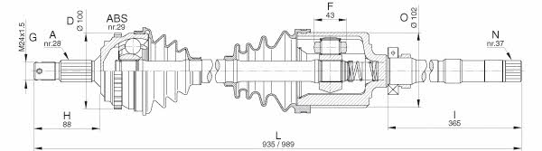 Open parts DRS6273.00 Drive shaft DRS627300