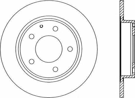 Open parts BDA1282.10 Rear brake disc, non-ventilated BDA128210
