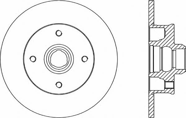 Open parts BDA1583.10 Rear brake disc, non-ventilated BDA158310