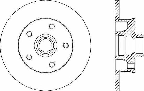 Open parts BDA1584.10 Rear brake disc, non-ventilated BDA158410