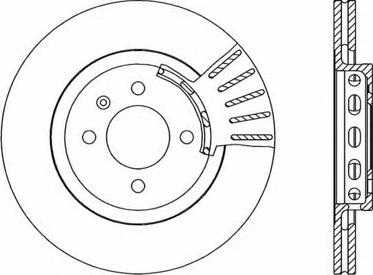 Open parts BDA1586.20 Front brake disc ventilated BDA158620