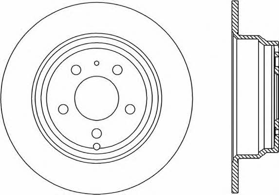Open parts BDA1616.10 Rear brake disc, non-ventilated BDA161610