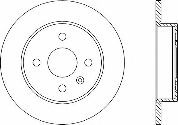 Open parts BDA1810.10 Rear brake disc, non-ventilated BDA181010