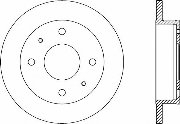 Open parts BDA1950.10 Unventilated front brake disc BDA195010