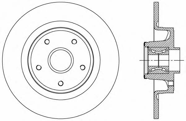 Open parts BDA1960.30 Rear brake disc, non-ventilated BDA196030