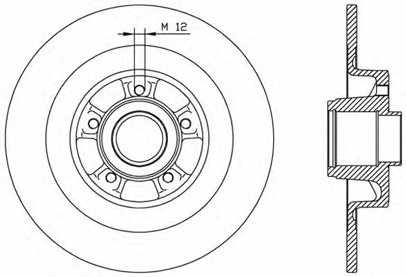 Open parts BDA1962.10 Rear brake disc, non-ventilated BDA196210