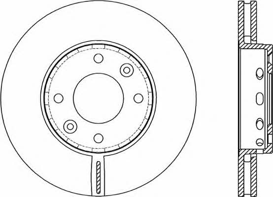 Open parts BDA2070.20 Front brake disc ventilated BDA207020