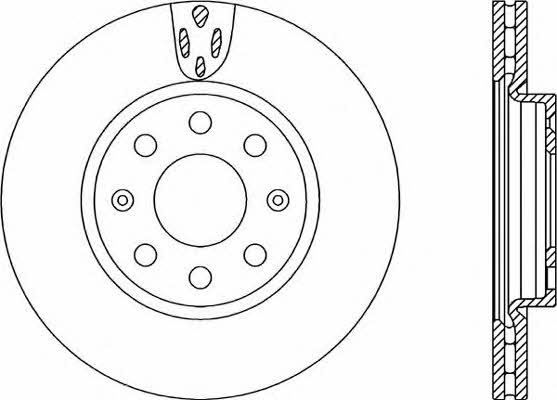 Open parts BDA2258.20 Front brake disc ventilated BDA225820