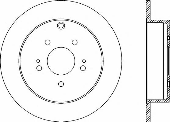 Open parts BDA2262.10 Rear brake disc, non-ventilated BDA226210