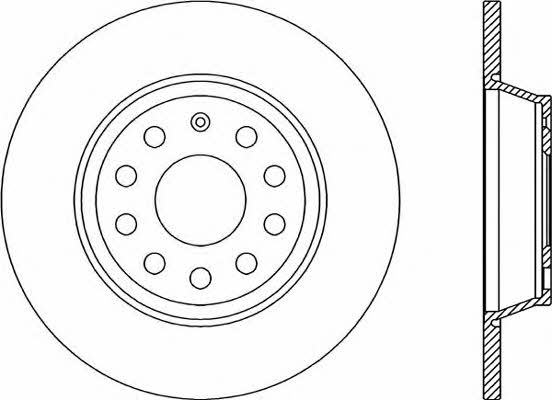 Open parts BDA2263.10 Rear brake disc, non-ventilated BDA226310