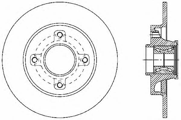 Open parts BDA2341.30 Rear brake disc, non-ventilated BDA234130