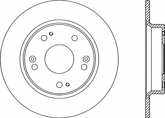 Open parts BDA2344.10 Rear brake disc, non-ventilated BDA234410