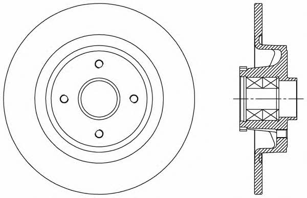 Open parts BDA2363.10 Rear brake disc, non-ventilated BDA236310
