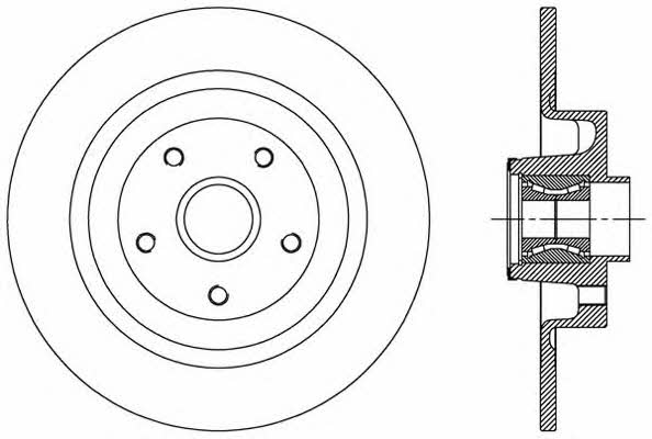 Open parts BDA2507.30 Rear brake disc, non-ventilated BDA250730