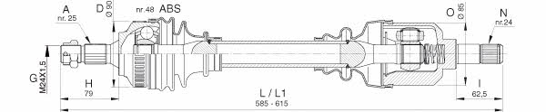 Open parts DRS6397.00 Drive shaft DRS639700