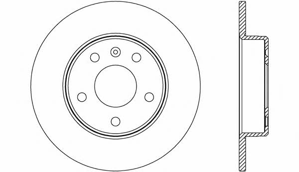 Open parts BDA2667.10 Rear brake disc, non-ventilated BDA266710