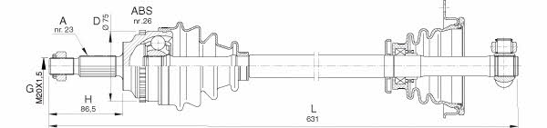 Open parts DRS6399.00 Drive shaft DRS639900