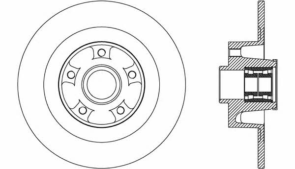 Open parts BDA2708.30 Rear brake disc, non-ventilated BDA270830