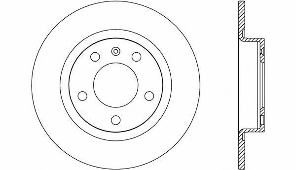 Open parts BDA2649.10 Rear brake disc, non-ventilated BDA264910