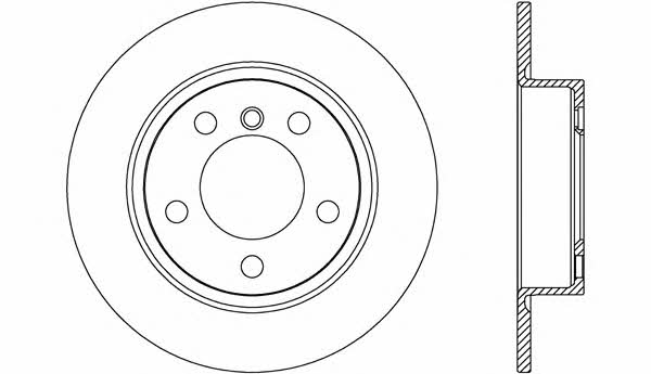 Open parts BDR2611.10 Rear brake disc, non-ventilated BDR261110